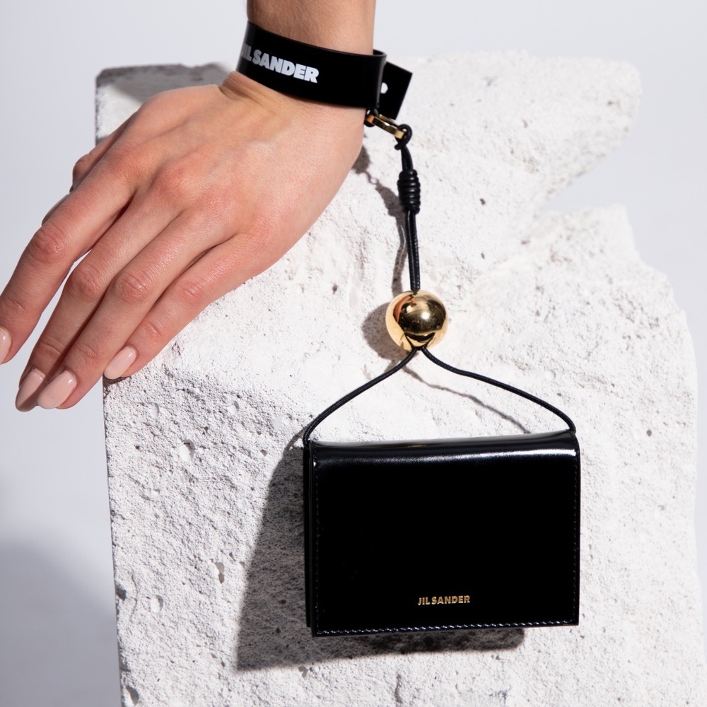 Jil Sander iconic bracelet wallet bag, green